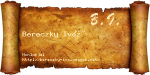 Bereczky Ivó névjegykártya