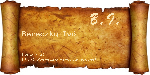 Bereczky Ivó névjegykártya